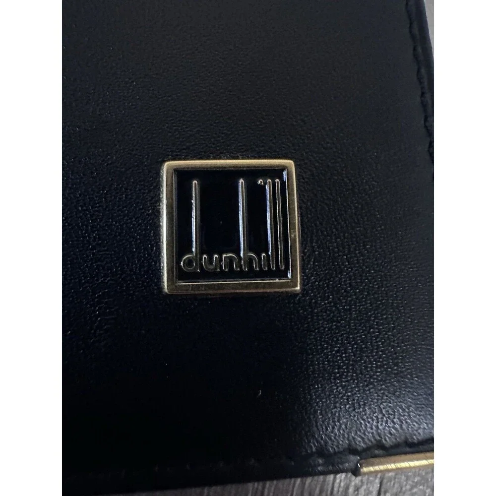 Dunhill *Mint*Smooth Black Leather Long Bifold Clean Wallet Mens/Womens Unisex